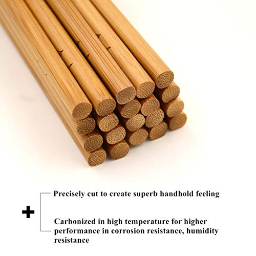 Bamber 10 Pairs Reusable Bamboo Chopsticks Set, 10 Inches Long Chopstick, Japanese Style #TOP5