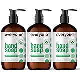 Everyone Liquid Hand Soap, 12.75 Ounce (Pack of 3), Spearmint and Lemongrass, Plant-Based Cleanser with Pure Essential Oils
