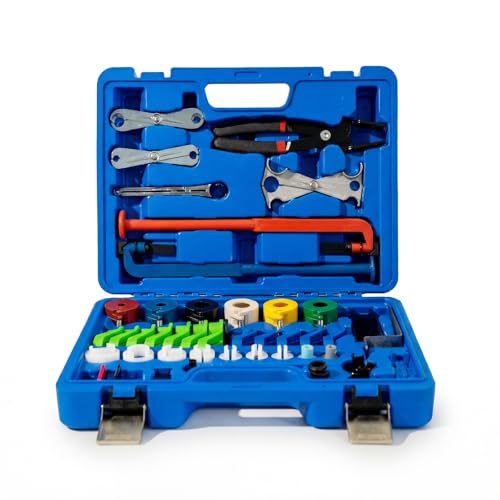 Wanfuder 45-Piece Master Quick Disconnect Tool Set, Fuel Line Disconnect Tool Kit Automotive Fuel Line Removal Kit for A/C Fuel and Transmission Systems, Compatible with GM Ford Chrysler