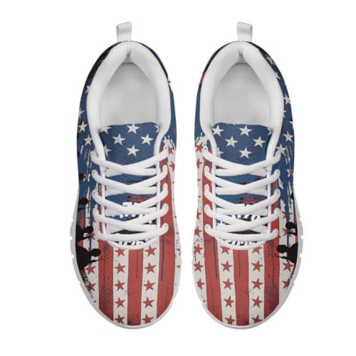 Image of GIFTPUZZ Mens Lace Up Athletic Trainers Running Sneakers Wedge Breathable Gym Lightweight Sports Tennis Shoes
