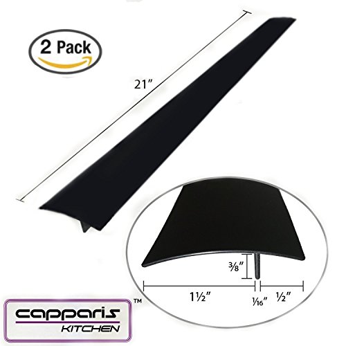Capparis Kitchen Silicone Stove Counter Gap Cover, Easy Clean Heat Resistant Wide & Long Gap Filler, Seals Spills Between Counter, Stovetop, Oven, Washer & Dryer, Set Of 2 (21 Inches, Black) #TOP6