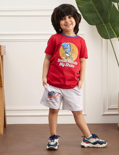 Image of Amazon Brand - Symbol Boys 100% Cotton Graphic Printed Half Sleeves T-Shirt | Age 2-6 Years (Available in Combo Pack of 3 and 5)