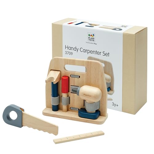 PlanToys® Wooden Handy Carpenter Set for Montessori Inspired Practical Life