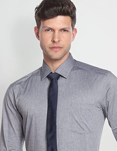 Image of Arrow Solid Slim Fit Mens Formal Shirt - 100% Cotton, Breathable & Comfortable, Full Sleeves Shirts for Men