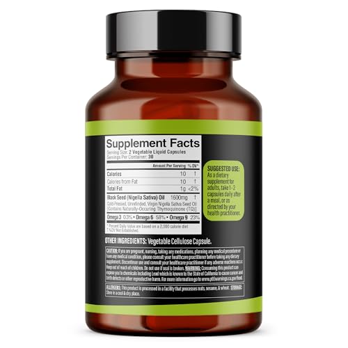 Image of Dr. HERBALIST Black Seed Oil Capsules 1600mg - Cold-Pressed Black Cumin Seed Oil, Nigella Sativa - 60 Easy-Swallow Vegetarian Softgels - Halal Black Cumin Oil Pills