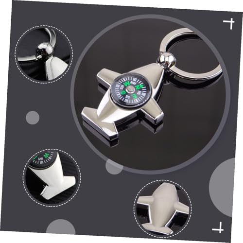 Set de 3 brújulas colgantes con llavero forma avión VICASKY miniatura 5