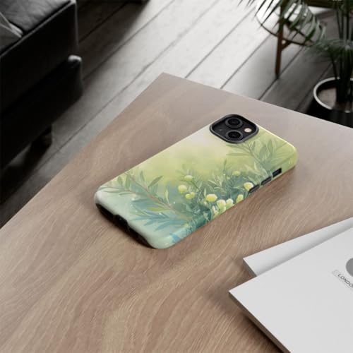 Coque rigide mate iPhone 14 Plus illustration botanique haut de gamme