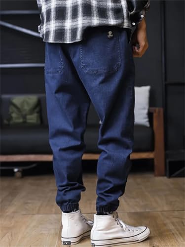 Men Plus Size Jeans Loose Joggers Streetwear Harem Jeans Ankle-Length Denim Trousers4