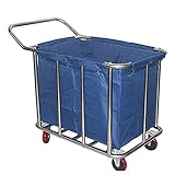 GSACLKES Warenkorb, Extra Große Kommerzielle Wäschewagen Mit Wheelsheavyduty Wäschekorb Für Hotels Schmutzige Kleiduhamper Tragbarer Wäschewagen Für Einfachen Transport/Blu/Tlia Ica
