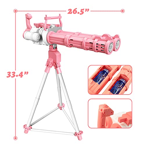 Gatling Bubble Gun With Stand - Craft Spot! 2023 Automatic Continuous Bubble Machine Gun For Kids Adults,Fireworks Bubble Machine With Lights,Rechargeable Bubble Maker For Wedding Summer Party Outdoor #TOP1