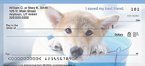The Bradford Exchange Personal Checks | Top Tear Printed Personal Checks with Adorable Canine Designs | Rescued is My Breed of Choice | 1 Box Checks Personal Singles / 100 Checks (4 Scenes)