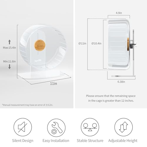 Roue de hamster silencieuse transparente et ajustable en taille L - 3