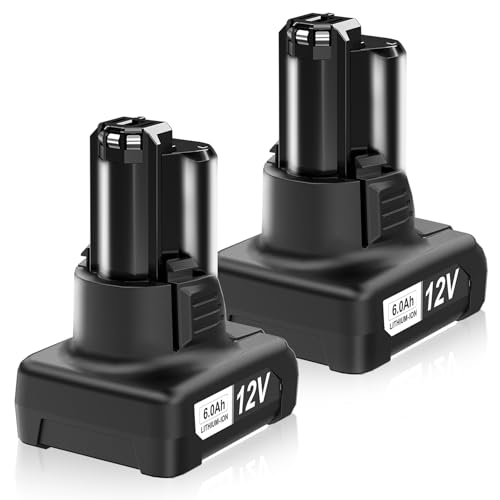 High Capacity2Pack 6.0Ah Replacement GBA12V60 for Bosch 12v Batteries BAT414 GBA12V30 BAT414-2PK BAT411 Compatible with Bosch12V Max Cordless Power Tools & Chargers GAL12V-20 GAL12V-40 GAX1218V-30