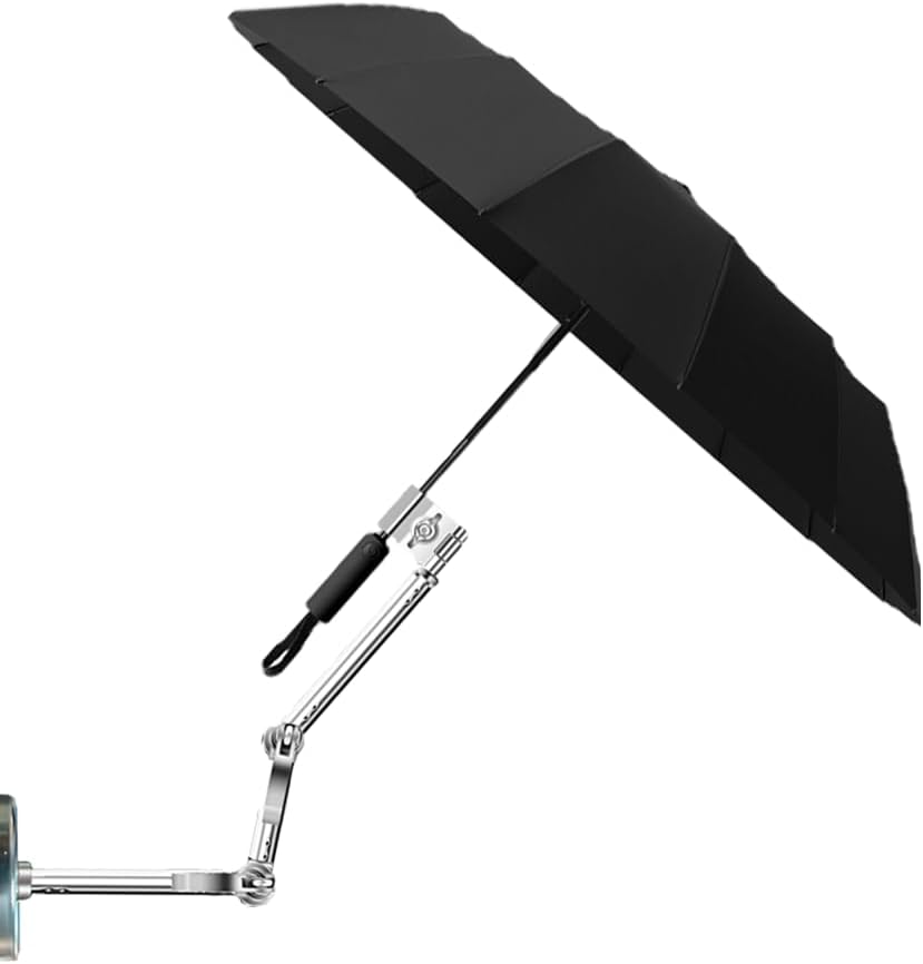 WAWO Adjustable HVAC Umbrella with Base, 12-Rib Outdoor Sun Shade for Unit Protection, Waterproof & UV Resistant Cover for Work, Keep Cool and Dry