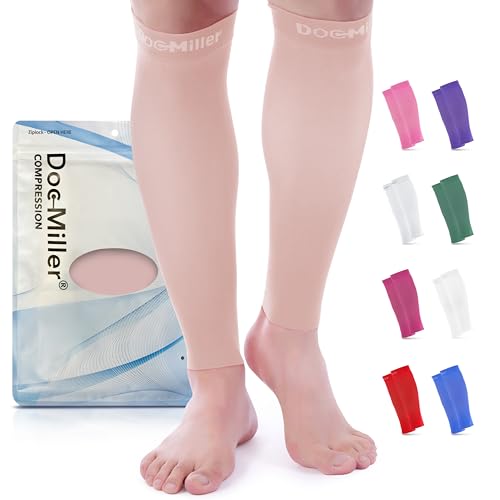 Doc Miller Calf Compression Sleeves 15-20 mmHg for Men & Women 1 Pair