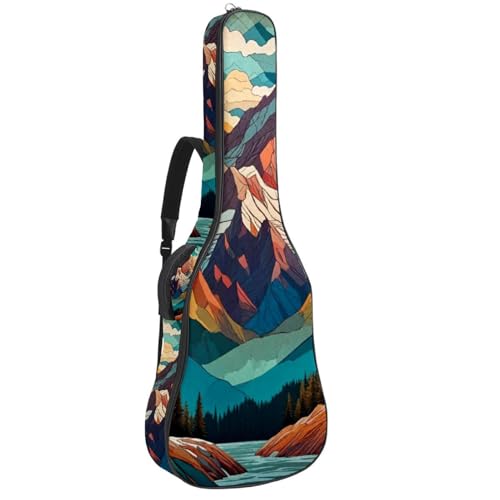 Housse de guitare acoustique 109 cm avec sangle de dos et poches pour guitare basse