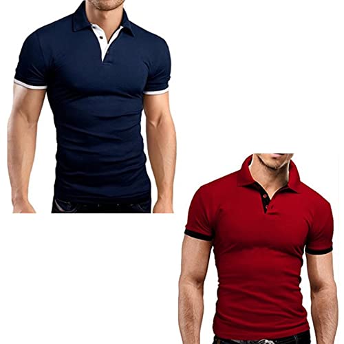 BABQ-ITYG Polo da Uomo T-Shirt Manica Corta per