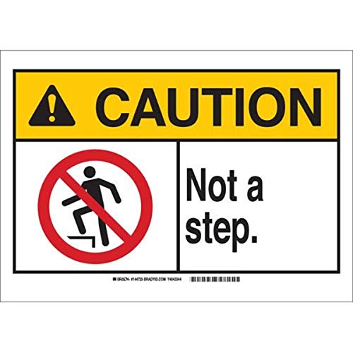 Panneau Brady Caution Not a Step 25,4x35,6 cm en polyester noir rouge jaune sur blanc