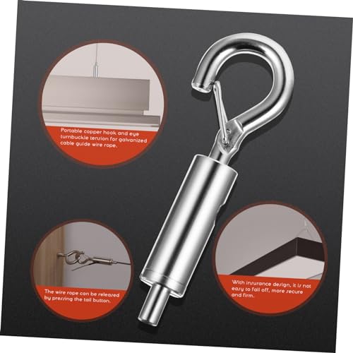 Homoyoyo 6 Piezas Gancho y Ojal Tensores para Cable para Guía de Cable, Accesorios de Tensores Resistentes para Uso Interior y Exterior miniatura 6