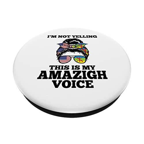 I'm not yelling this is my Amazigh voice Amazigh heritage PopSockets Swappable PopGrip, Black - Image 2