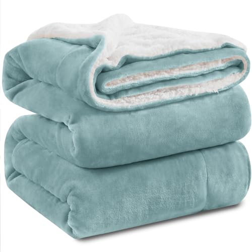 KAWAHOME Sherpa Fleece Queen Size Blanket for Bed - Extra Warm and Heavy Thick Blankets for Winter...