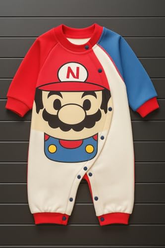 Image of Bold N Elegant Full Sleeve Footless Baby Romper Onesie Front Button Bodysuit Jumper for Newborn Baby Boys Girls Kids