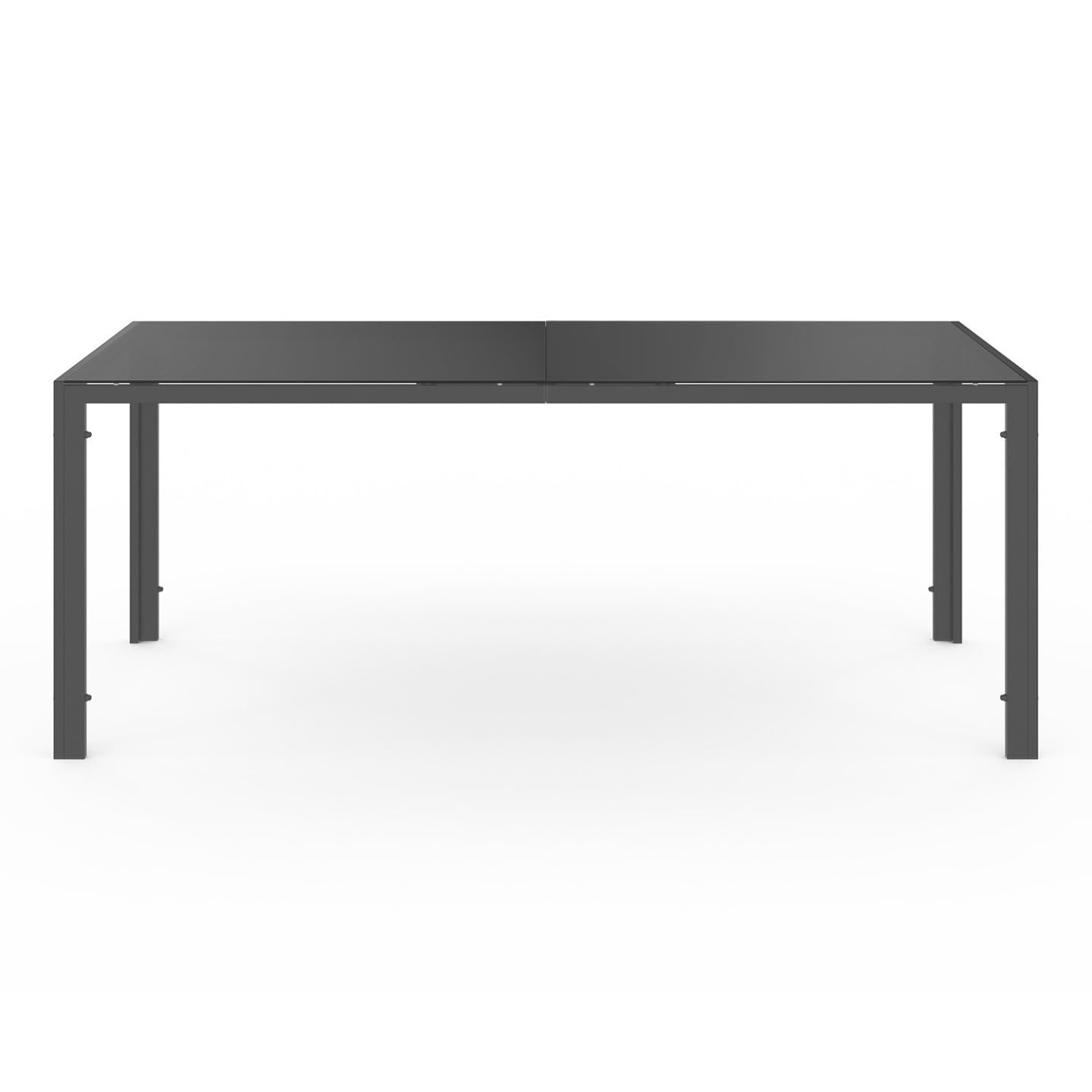 IDMarket - Conjunto de jardín Madrid, mesa de 190 cm y 8 sillas apilables gris antracita