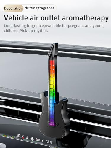 Image of Qawachh Smart LED Car Air Freshener Guitar Shape with Three Adjustable Light Effect, Intelligent Solid Car Aroma, Smart Car Aromatherapy Diffuser,Ultrasonic Atomizer