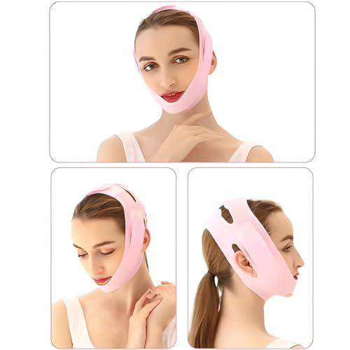 Image of Silicone V Face Slimming Mask - Double Chin Reducer Band for Men & Women | Facial Lift Strap for Chin, Jaw & Cheek | Reusable Skin Tightening Belt for V Line Shaping