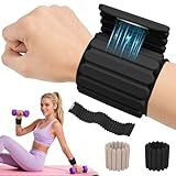 Abahub Wearable Wrist & Ankle Weights Set of 2, Stackable Magnetic Weighted Bracelet for Women, Waterproof Silicone Arm Leg Weights for Home Gym Workout, Running, Yoga & Pilates - Black, 4.4LB