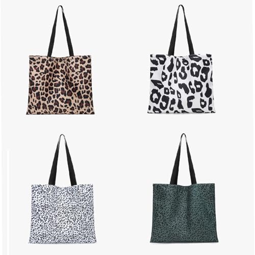 Women's Canvas Bag, Aesthetic Handbags with Zipper Travel Shoulder Bags Shopping Handbags with Inner Pockets2