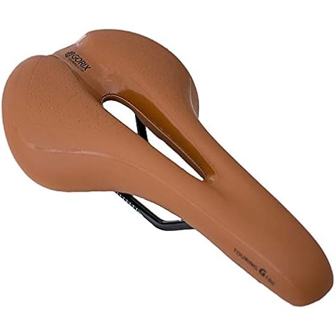 GORIX Bike Saddle Seat Comfortable Cushion with Rail Mountain Road Bicycle for Men and Women (GX-C19) (Light Brown) Cover