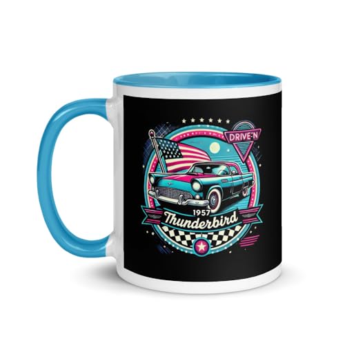 Mug cerámico clásico 1957 Thunderbird 11oz azul miniatura 1