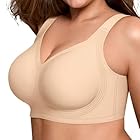 LetsJoli Bras for Women Supportive Wireless Push Up Bra Full Coverage No Underwear Seamless Plus Size for Older Women（Nude,S