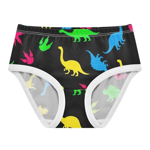 Girls Underwear Toddler 2t Cotton Girl Panties Cute Florals Underpants Briefs Colorful Dinosaur Footprints Black