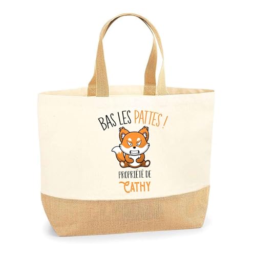 Sac cabas jute Renard Planetee pour remplacer les sacs plastique fragiles