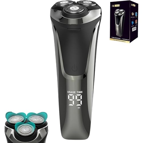 Snapbuys Electric Shaver, Snapbuys Electric Shaver 4d Rotary, Ipx7 Waterproof Electric Shaver, Wet and Dry Shaving (Black,1 Pcs)