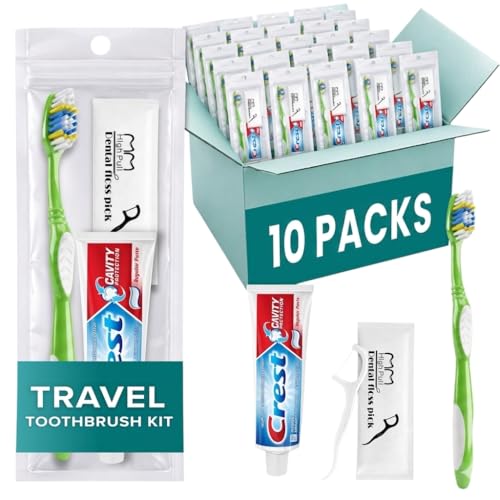 Stuhrling Bottle TrekTote Bulk Oral Care Kits Toothbrush Toothpaste Floss Picks Set Travel Dental Hygiene Kits Bulk Case Hygiene Kits