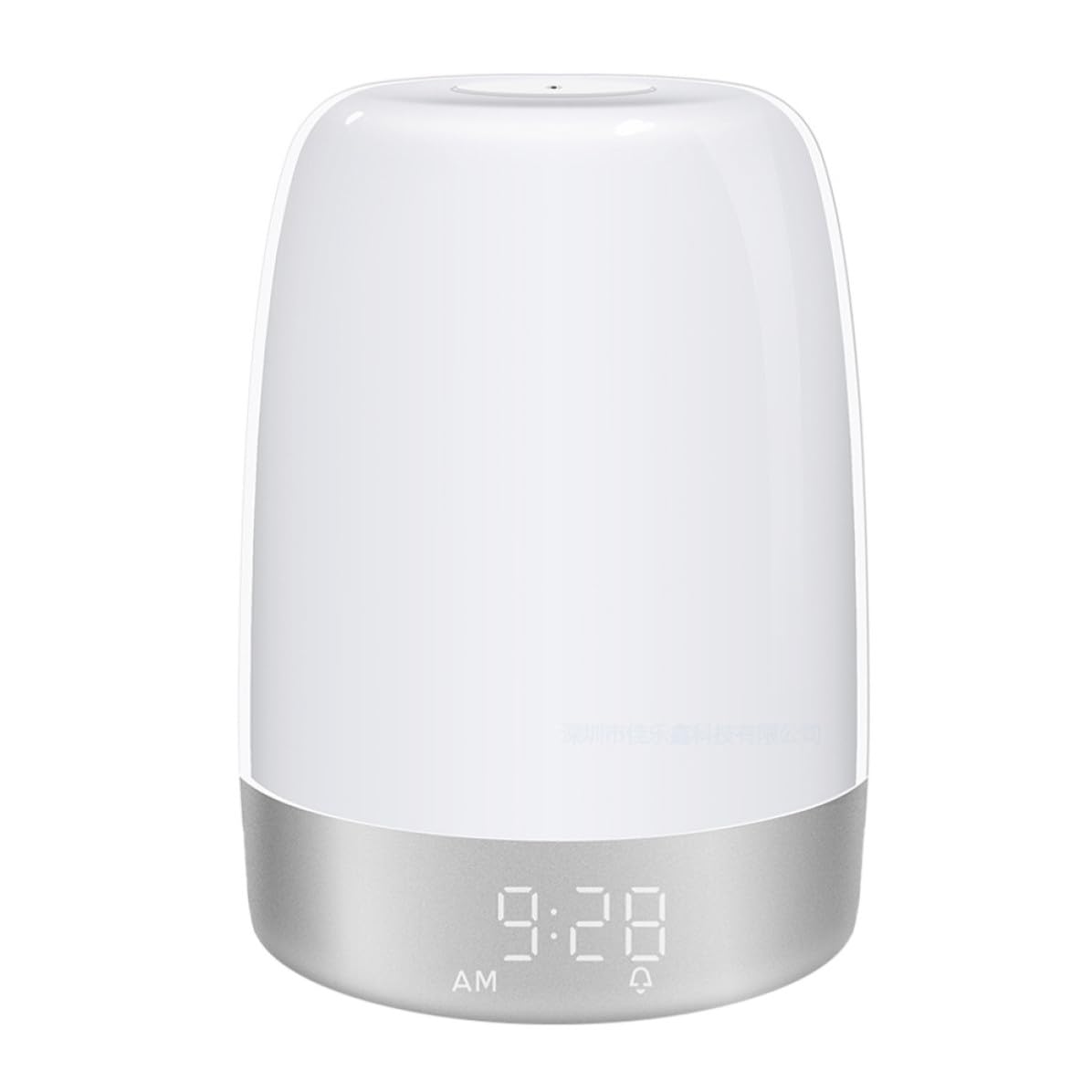 STOBAZA Lampe de Réveil LED Blanche Lumière Ambiante Colorée et Simulation D'aube, Minuterie Tactile pour Chambre, Veilleuse de Chevet Multifonction en Abs et PC