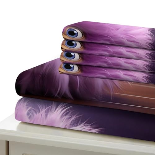 Housse de couette dinosaure violet effet 3D en microfibre résistante - 7