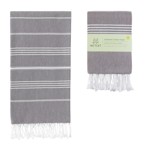 WETCAT Turkish Beach Towel Oversized (38"x71") 100% Turkish Cotton, Made