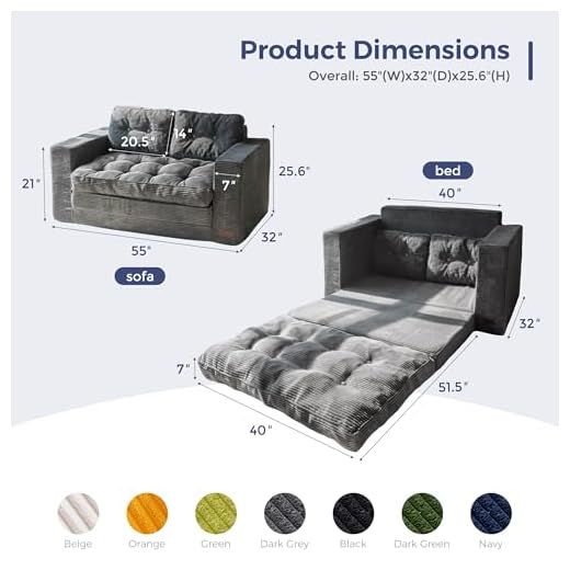 MAXYOYO 2-in-1 Convertible Sofa Bed