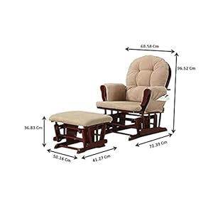 Coaster furniture modern hoop glider chair and ottoman tan microfiber fabric cherry brown 650010  urban country home decor