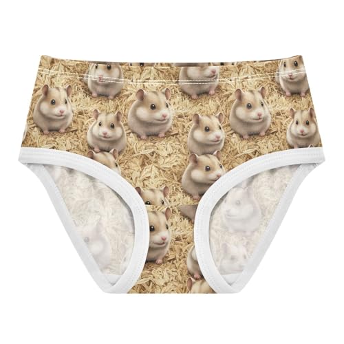Joisal Cute Beige Hamsters Little Girl Panties Toddlers Underwear Floral Cotton Print Briefs Kids Undies 2t