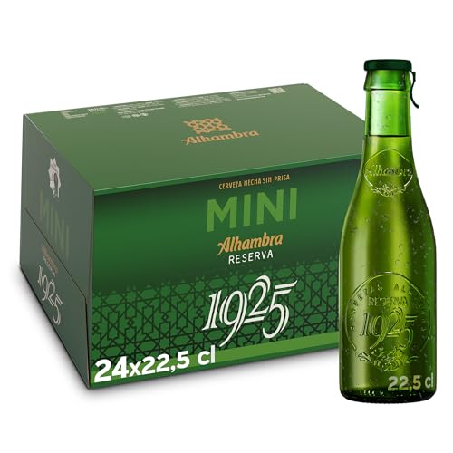 Alhambra Reserva 1925 MINI, Pack de 24 Botellas x 22,5 cl, Cerveza Alhambra 1925 con Extra de Fermentación Lenta, 6.4% Alcohol