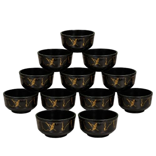 Image of Ariya 4.5 Inch Melamine French Bowls Black Aura Collection Set of 12