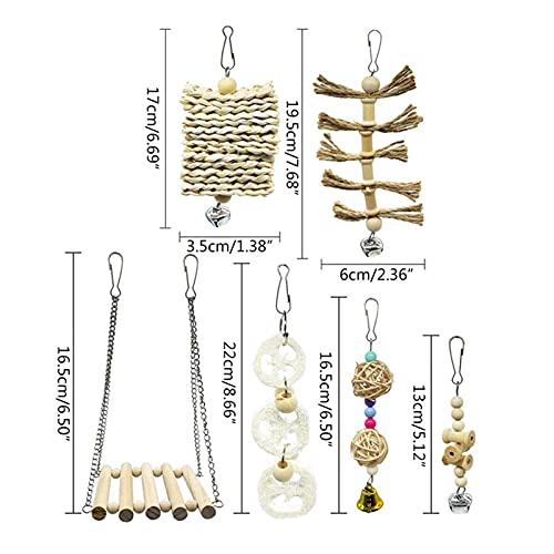 Vogelspeelgoed 15 stks/set Pet Papegaai Houten Swing Chewing Speelgoed Opknoping Bell Stand Perch Toy for Parkieten… - Afbeelding 3