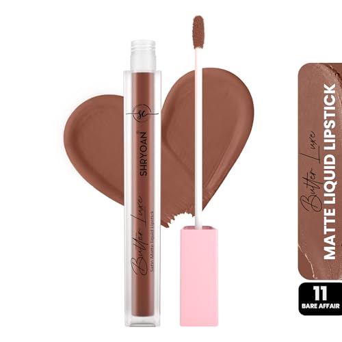 Image of Shryoan Butter Luxe Satin Matte Liquid Lipstick | Ultra Pigmented, Long-Lasting, Non-Transfer Formula, Smooth Lip Color, Weightless Finish, Silky Matte Finish (6ml) (Shade 11, Shade 11)