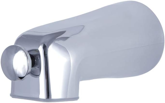 Kingston Brass K1263A8 Showers Cape Universal 5-1/2-Inch Zinc Tub Spout with Diverter, 5-7/16" Reach, Brushed Nickel