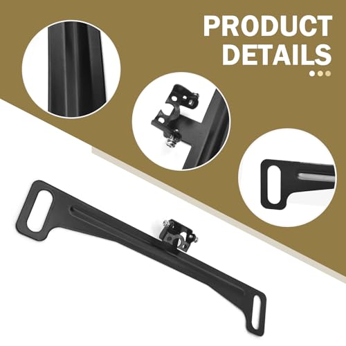 Image of Pack-1 Car License Plate Frame Rear View Camera Bracket, 7.8 inch x 1.4 inch US Standard Metal Rust-Proof License Plate Holder, 0.59 inch Reversing Camera Mounting Bracket, Universal for Cars (Black)